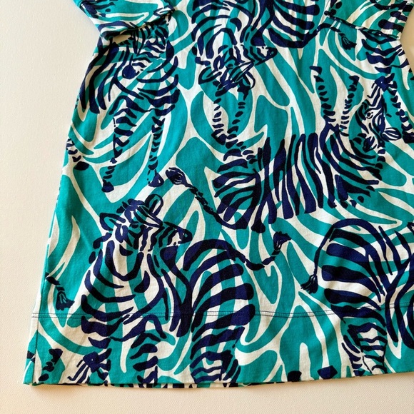 Lilly Pulitzer Blue Green Zebra Print Sheath Dress – Long Sleeves XS 2/$25 - Picture 3 of 9